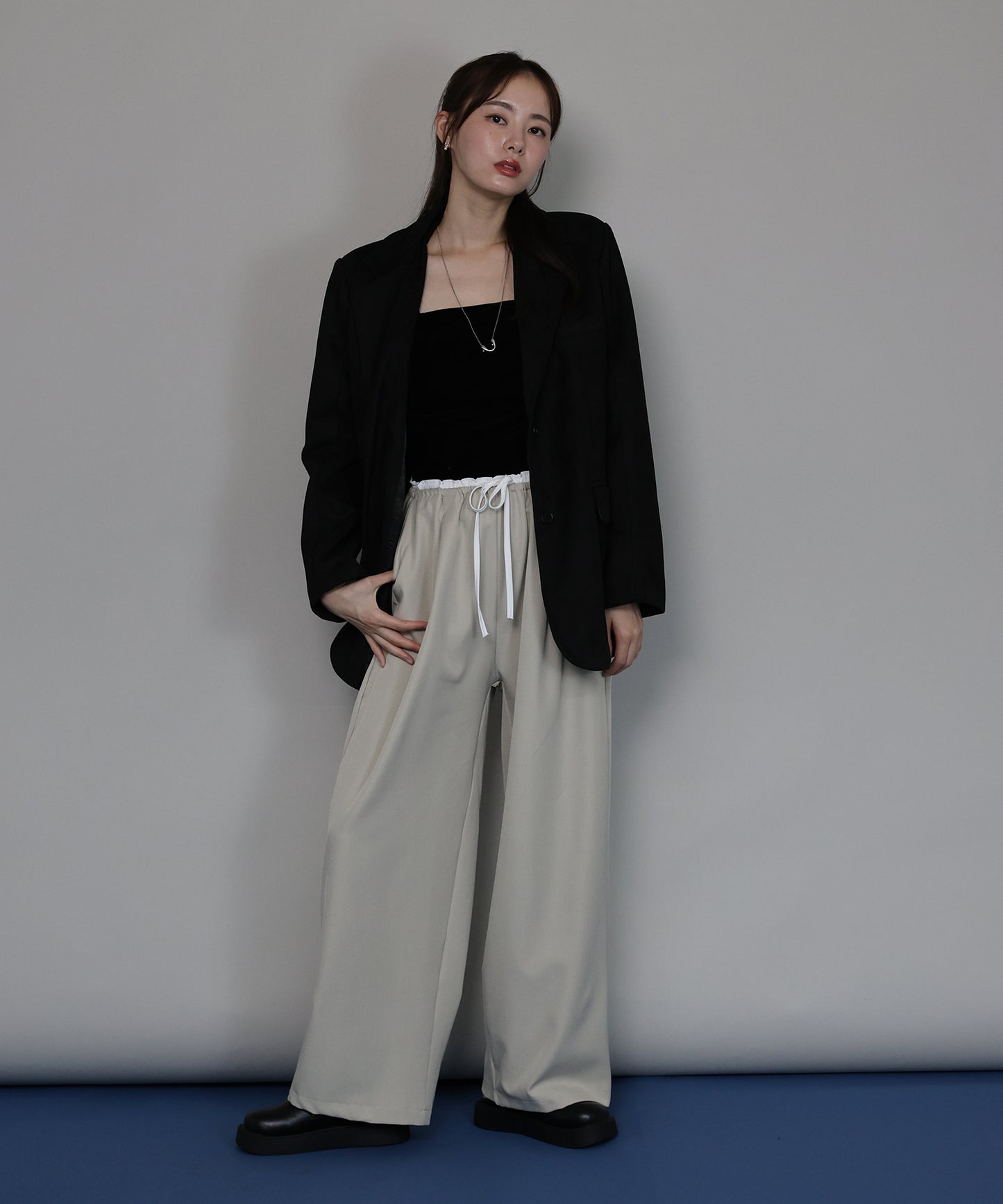 【早割5％OFF】[ J by blue ]ウエストリボンパンツ