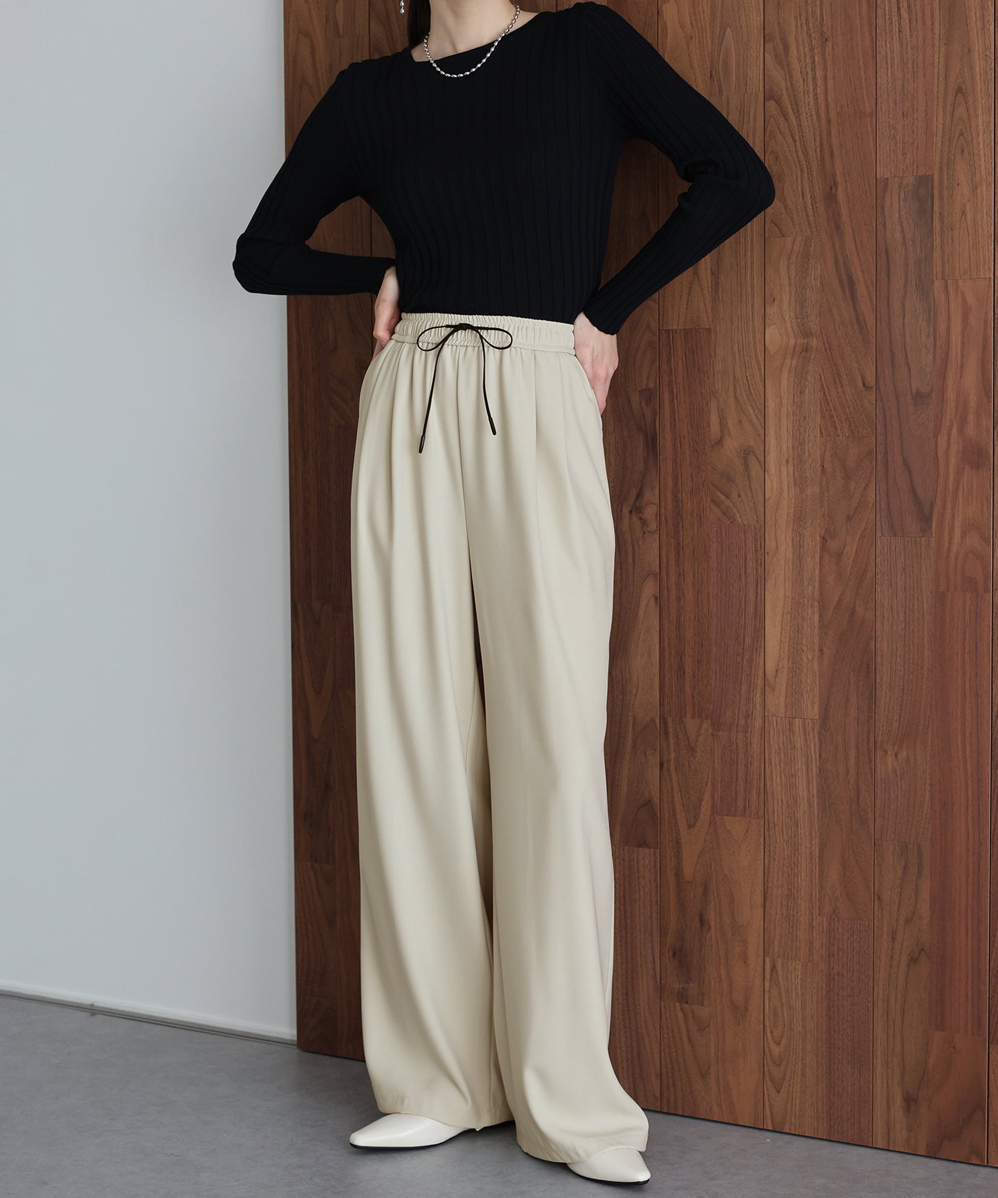 レザードロストワイドパンツ