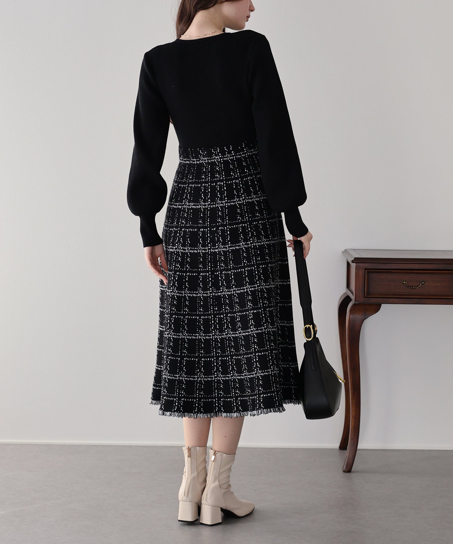 選べる2丈・チェックジャガードニットワンピース – BLUE ONLINE