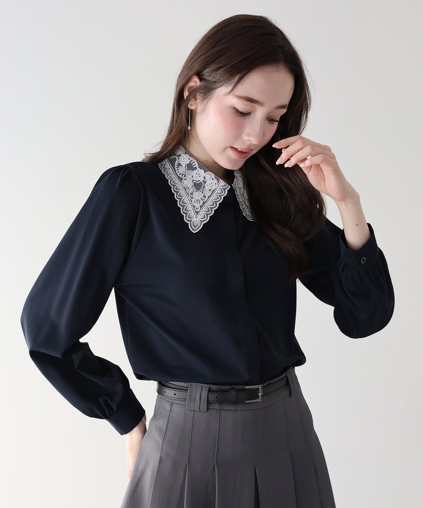 レース襟ブラウス【ネコポス】