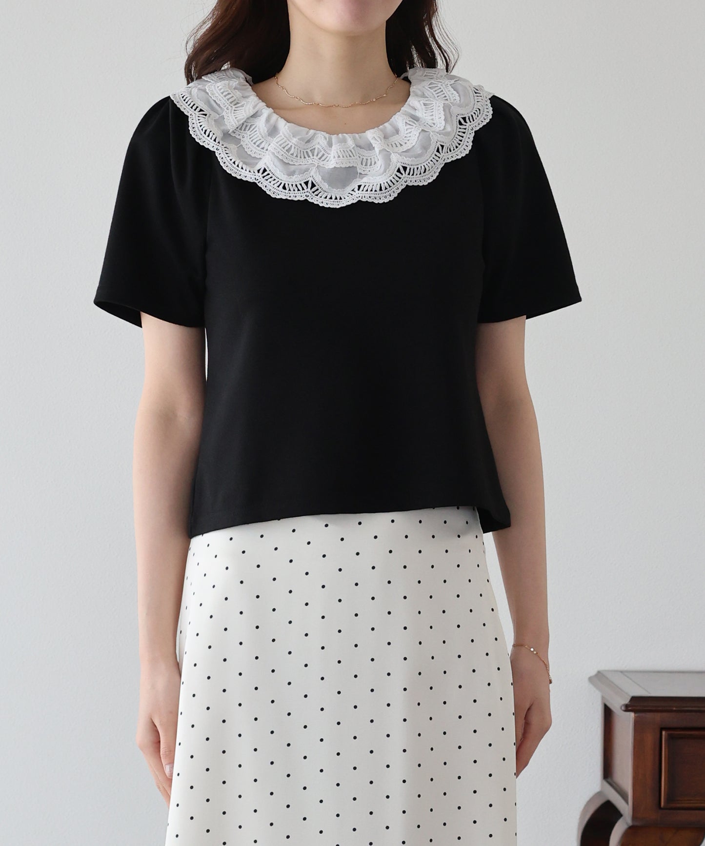 【早割5％OFF】エンブロイダリーレースカットソー【ネコポス】