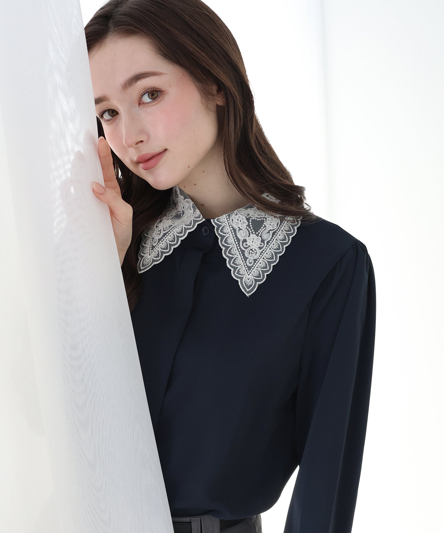 レース襟ブラウス【ネコポス】