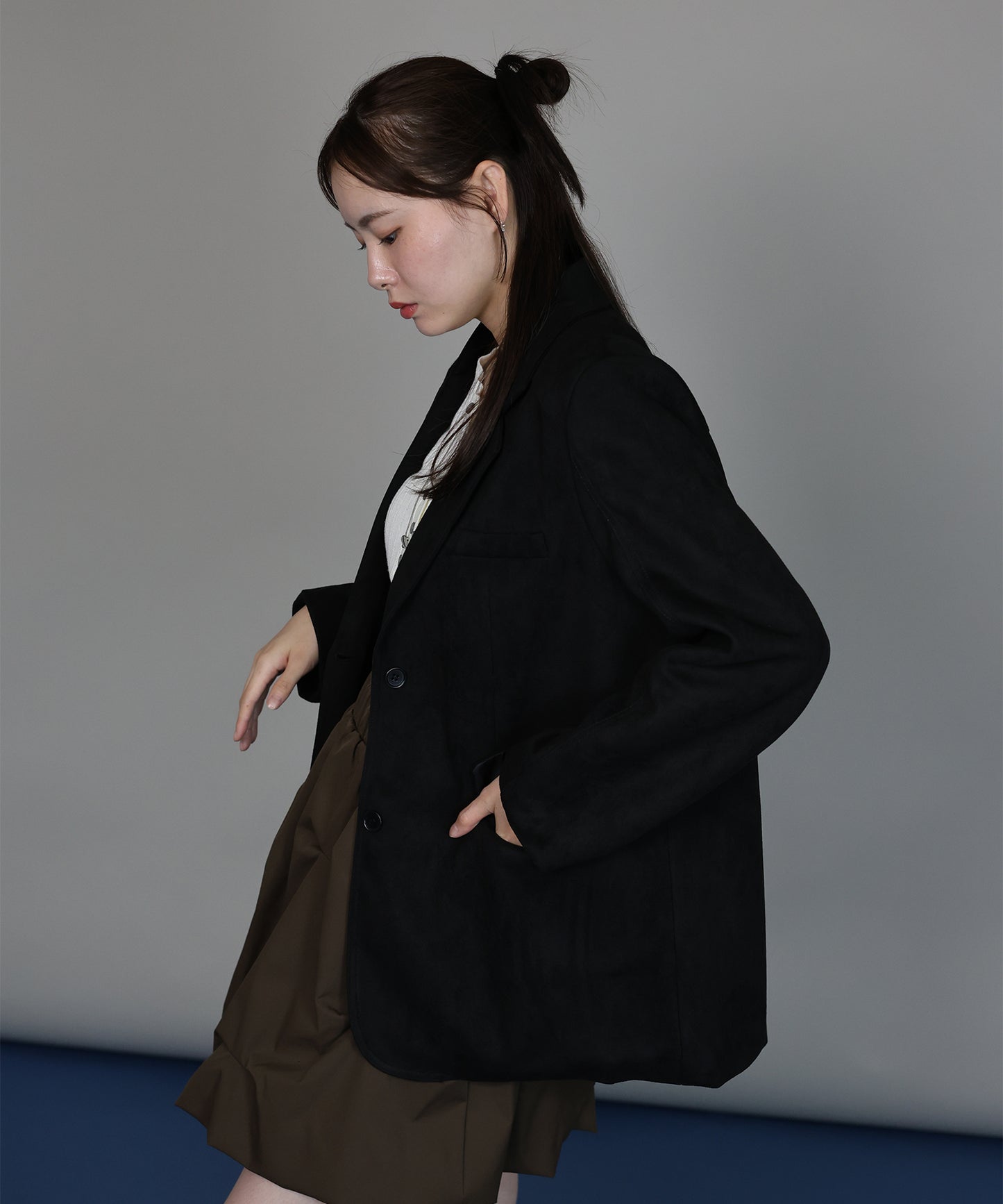 【早割5％OFF】[J by blue]スウェードテーラードジャケット