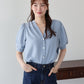 펄 도트 버튼 블라우스