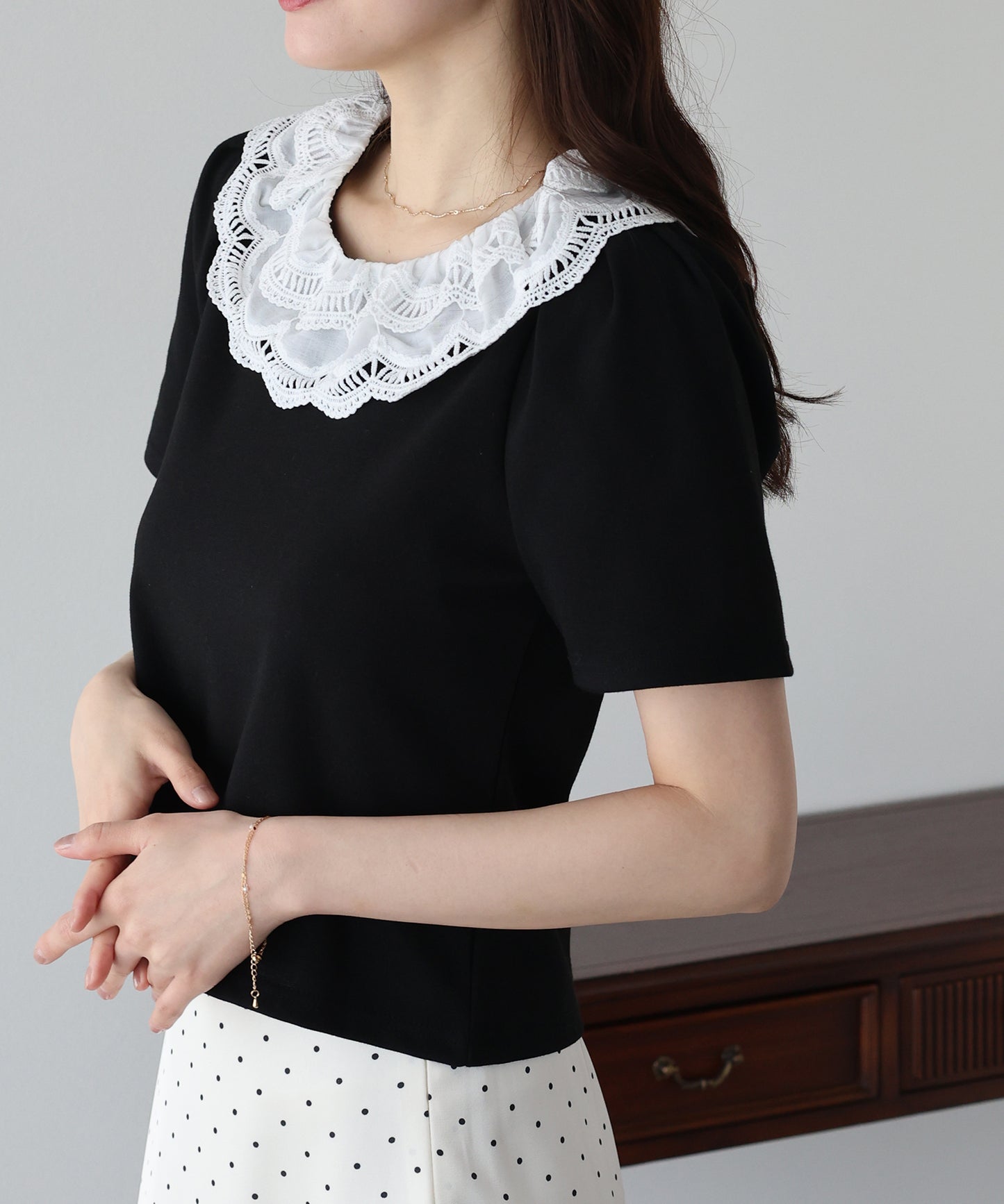 【早割5％OFF】エンブロイダリーレースカットソー【ネコポス】