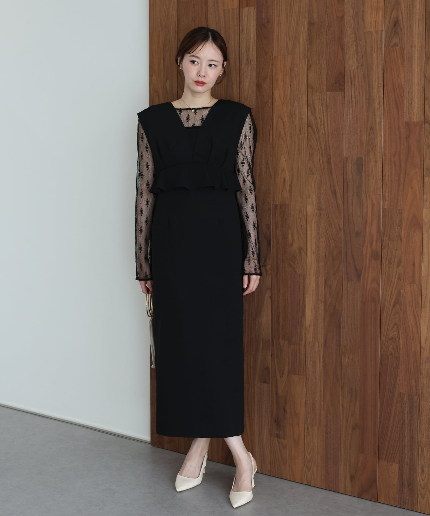 【早割5％OFF】ペプラムジャンスカ× レーストップス２点セット