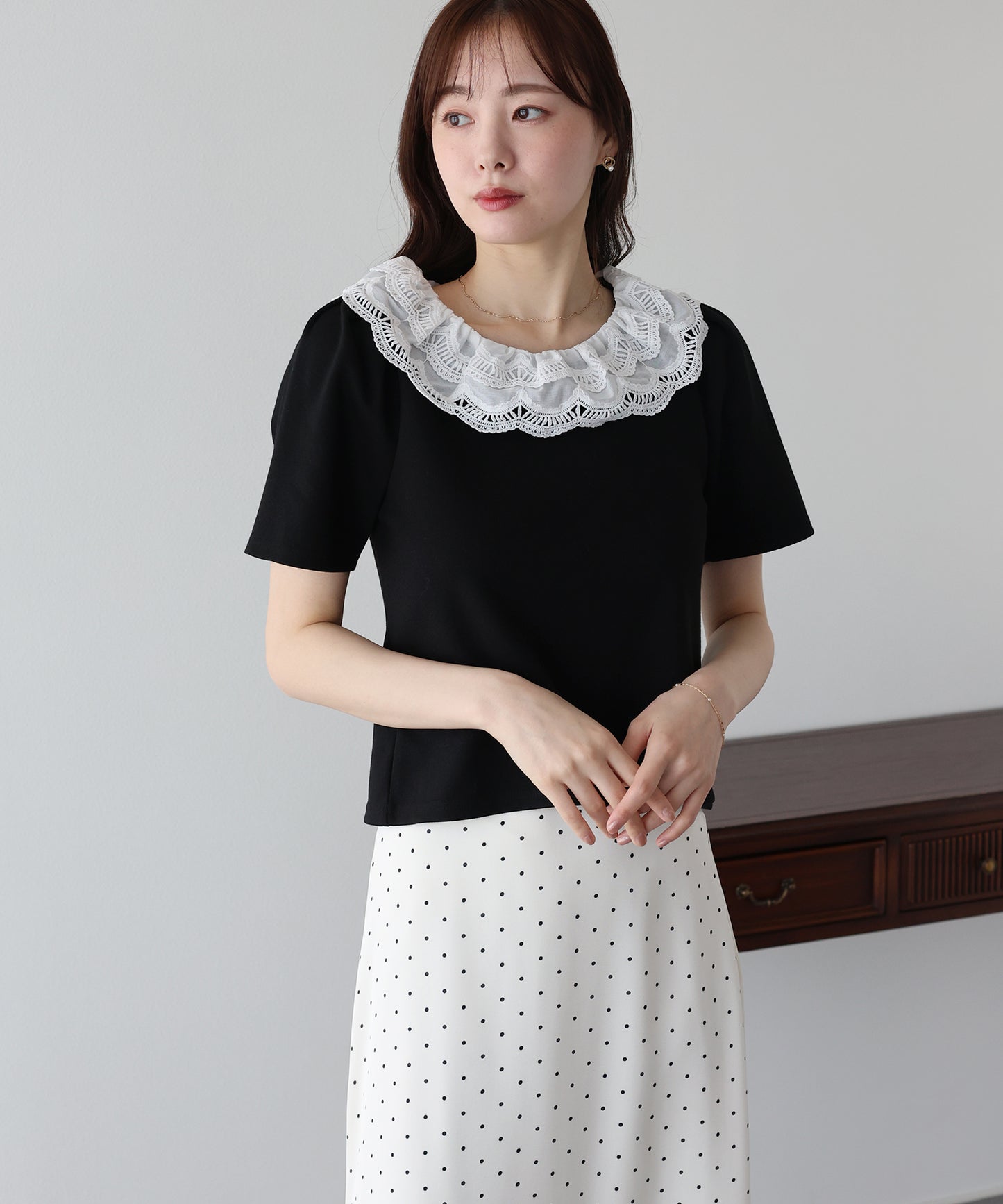 【早割5％OFF】エンブロイダリーレースカットソー【ネコポス】