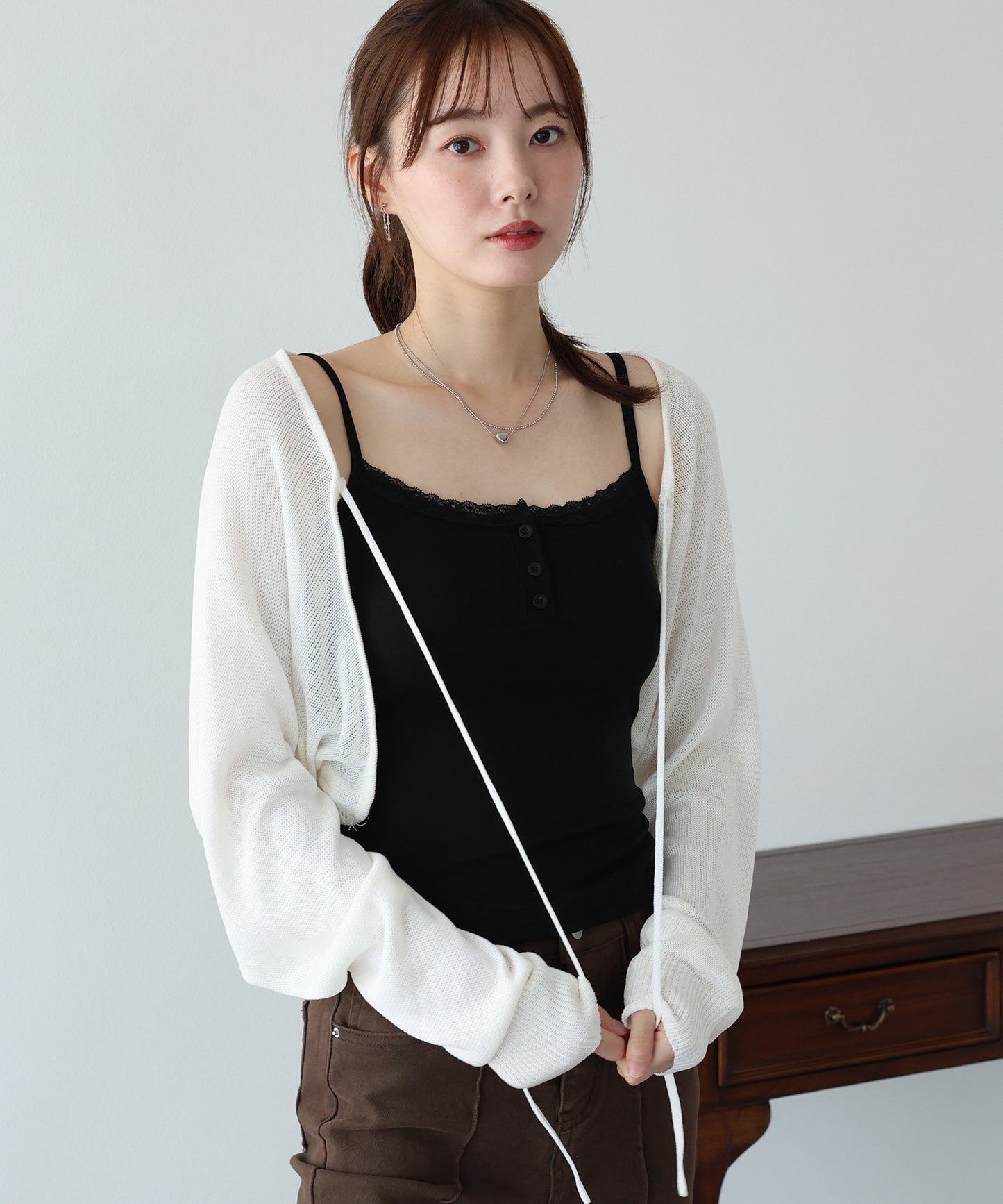 【早割5％OFF】ヘンリーネックレースキャミソール【メール便】