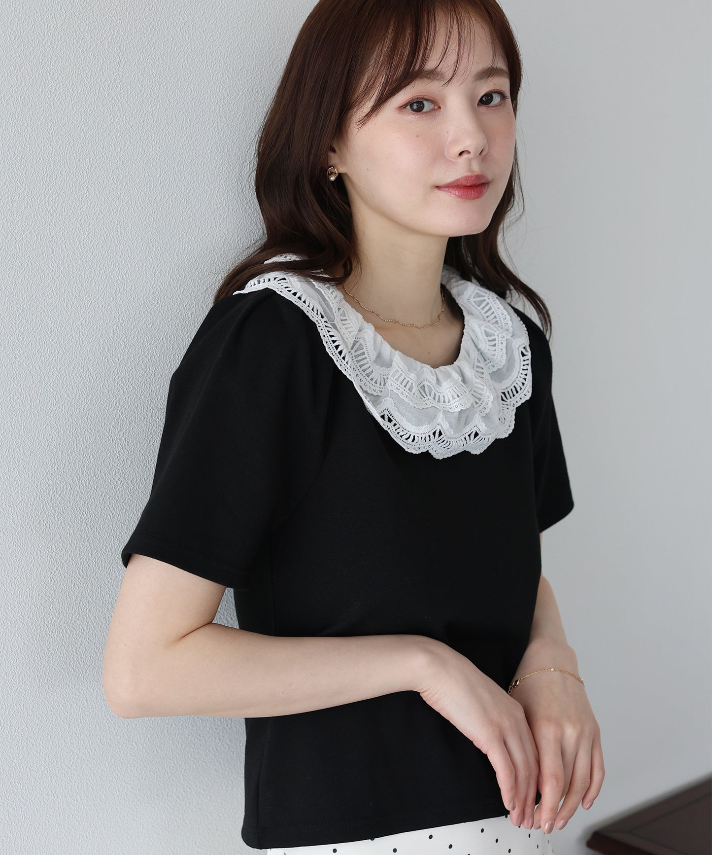 【早割5％OFF】エンブロイダリーレースカットソー【ネコポス】