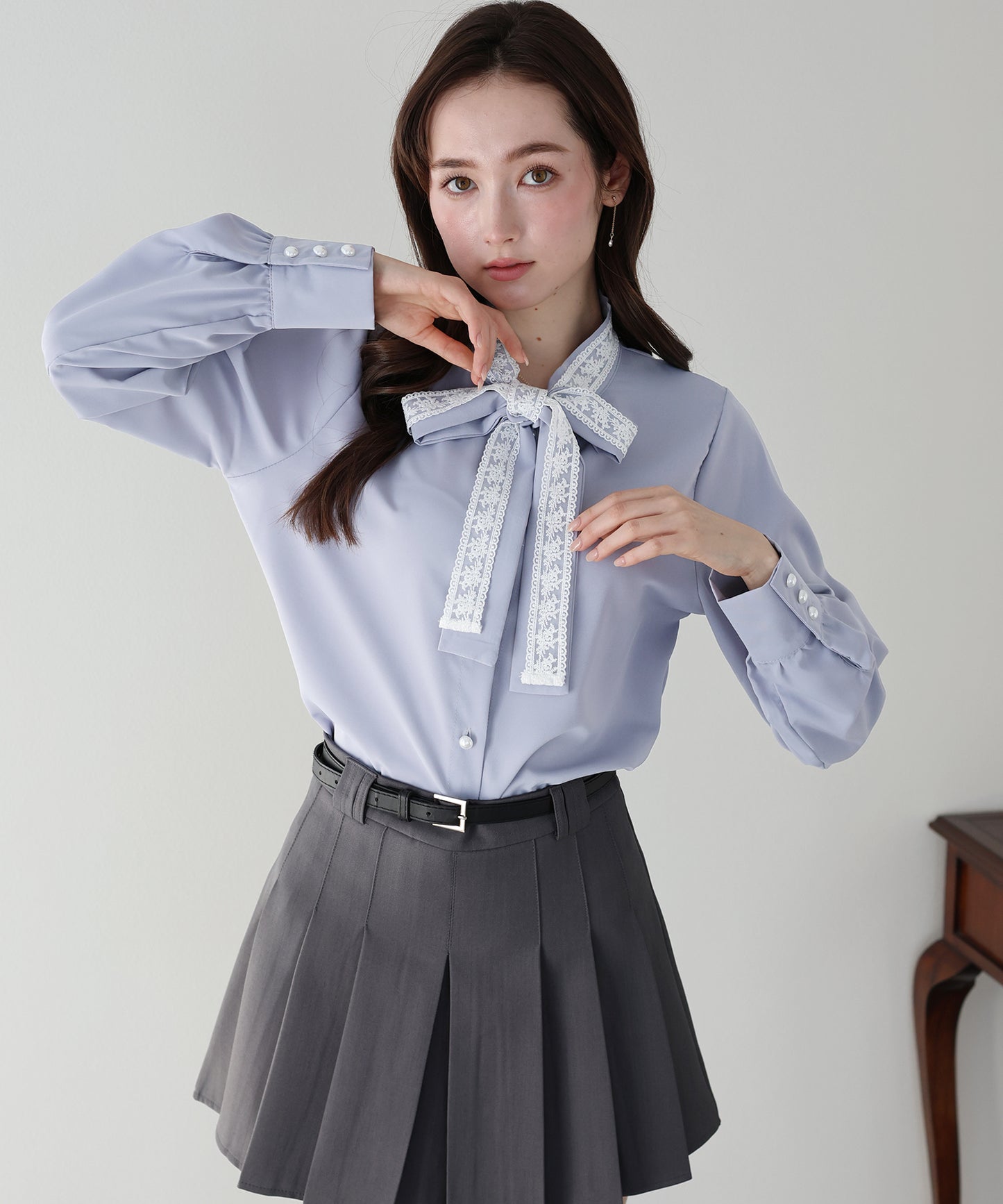 レースボウタイブラウス【ネコポス】