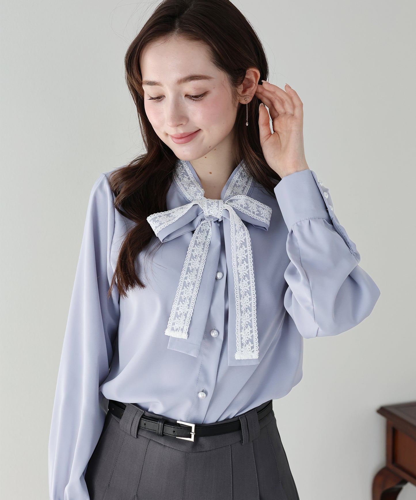 レースボウタイブラウス【ネコポス】