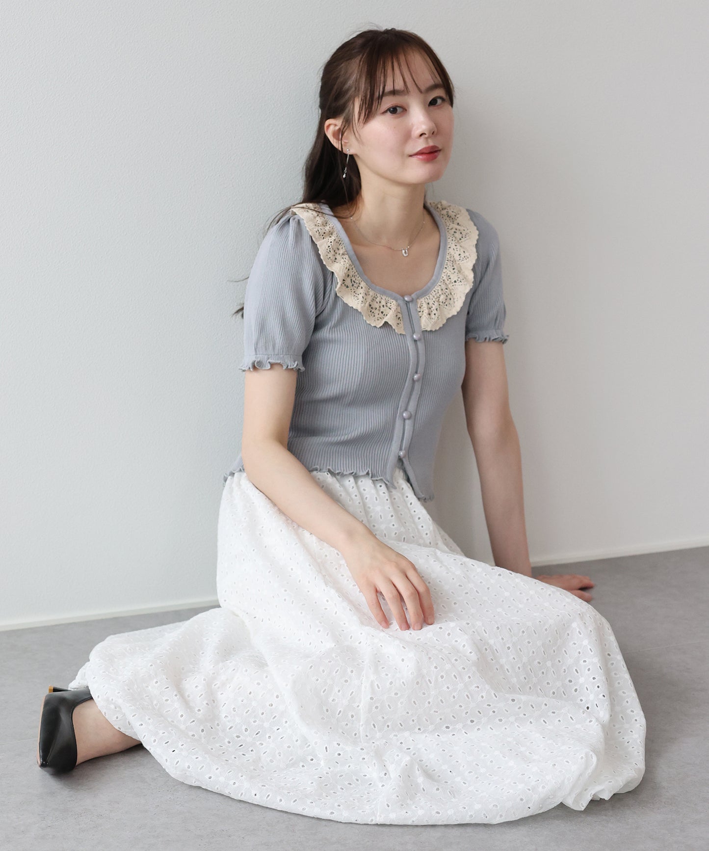 【早割5％OFF】コットンレースバルーンスカート