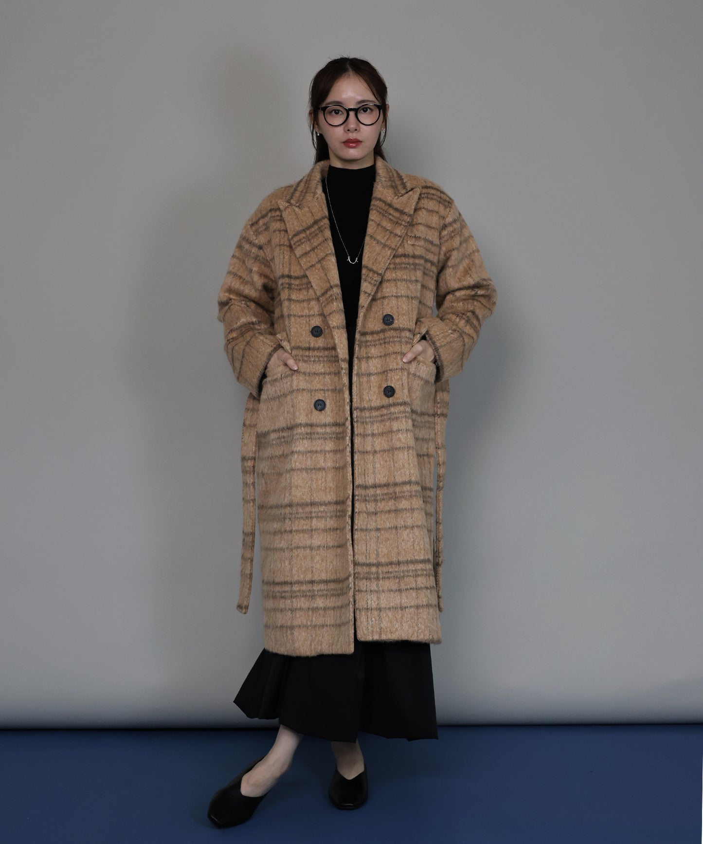 【TIME SALE】[ J by blue ]チェックロングコート