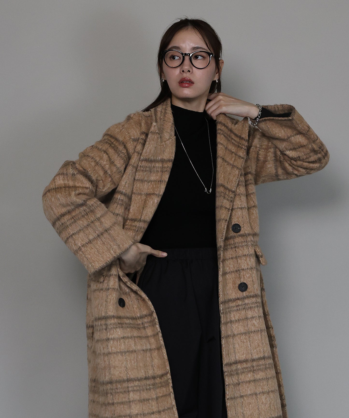 【TIME SALE】[ J by blue ]チェックロングコート