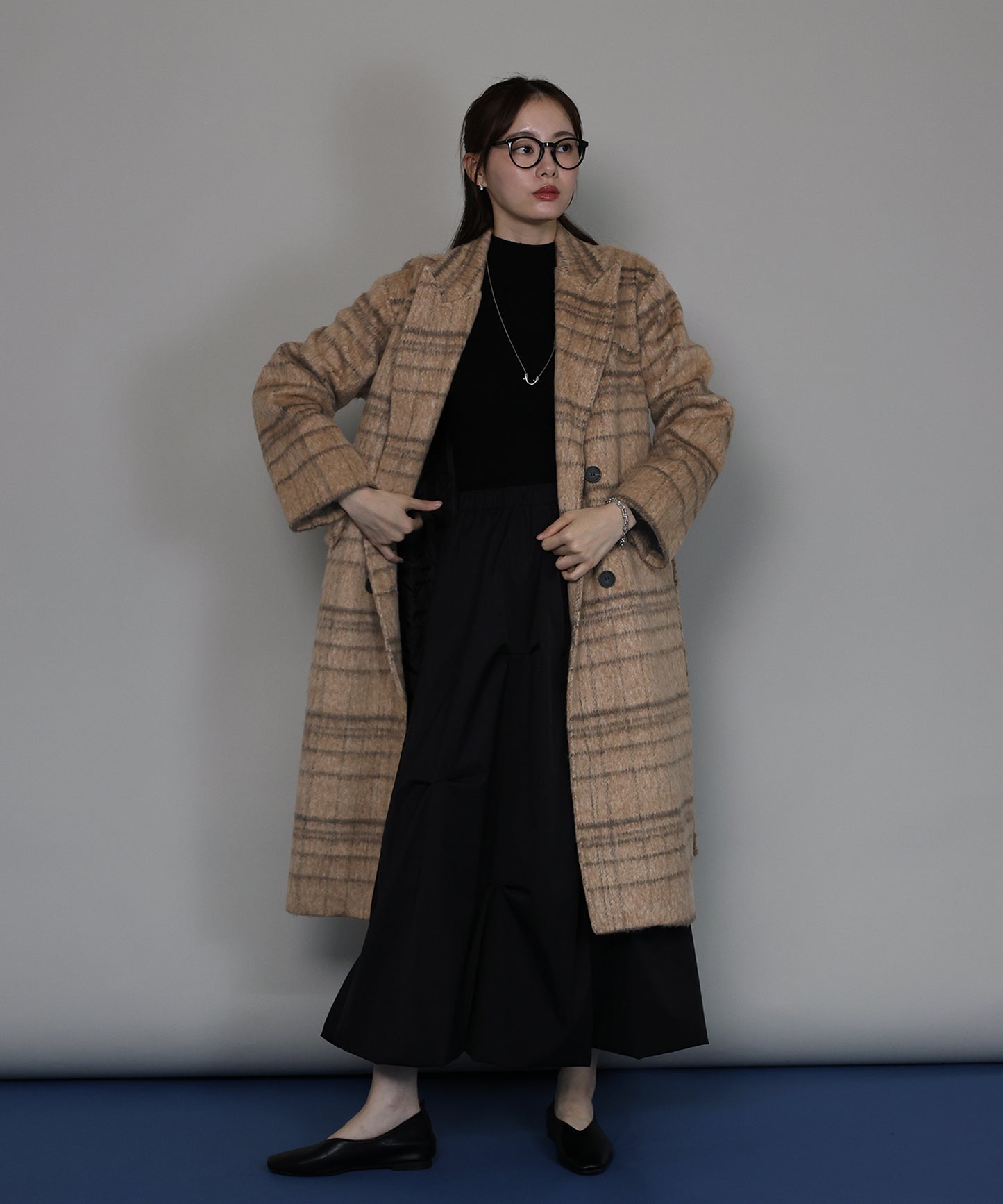 【TIME SALE】[ J by blue ]チェックロングコート