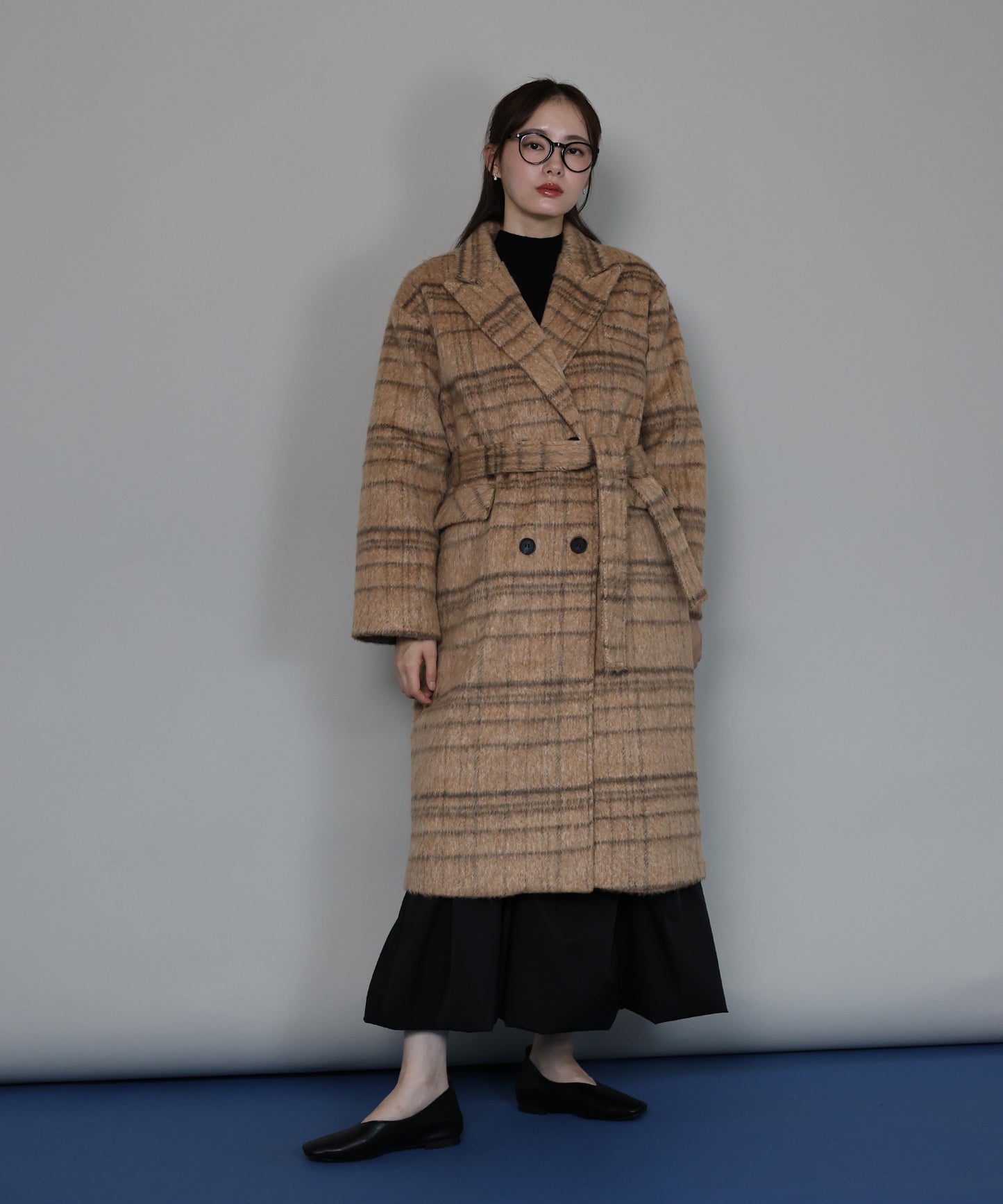 【早割5％OFF】[ J by blue ]チェックロングコート