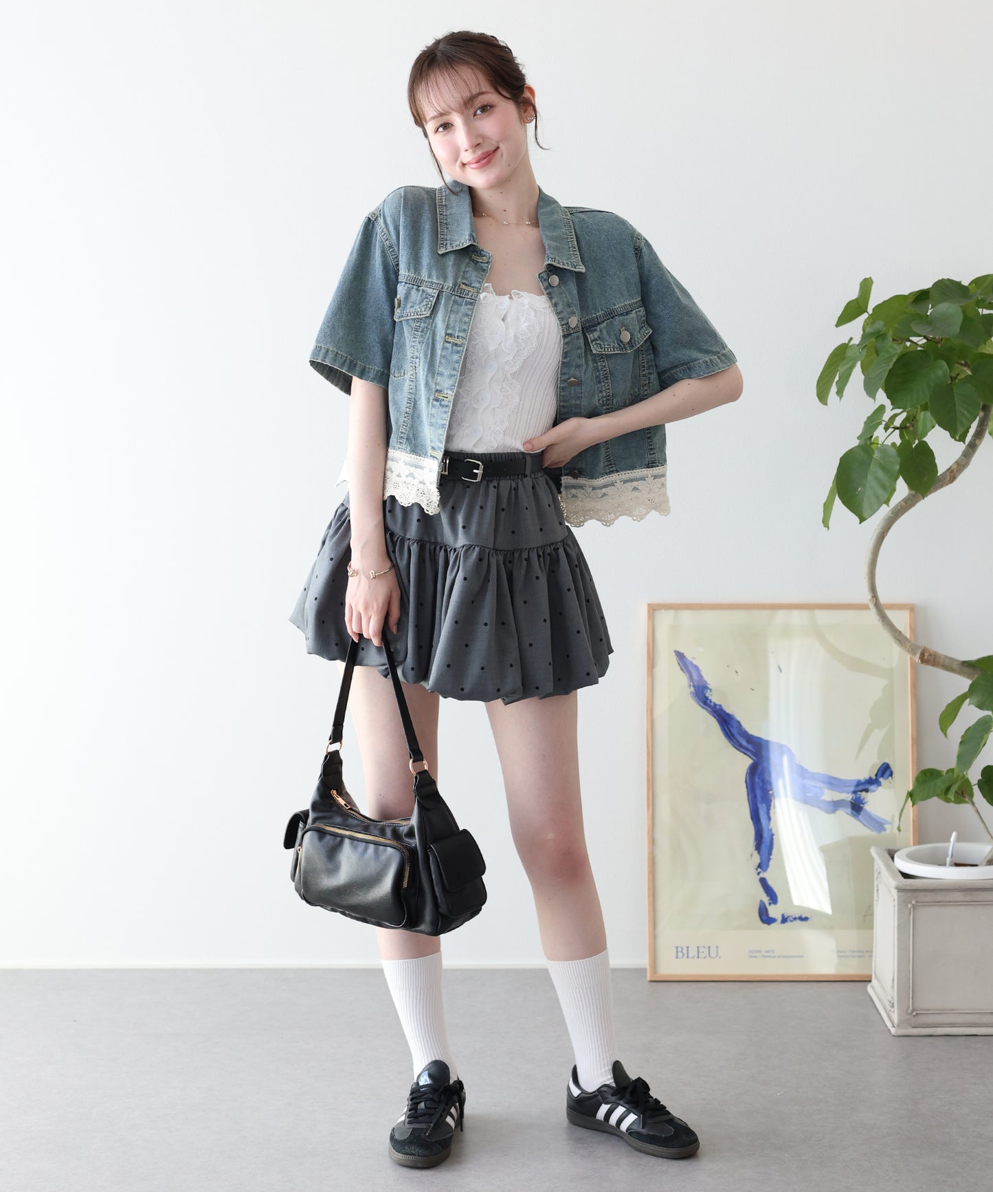 【早割5％OFF】ヘムレースデニムジャケット