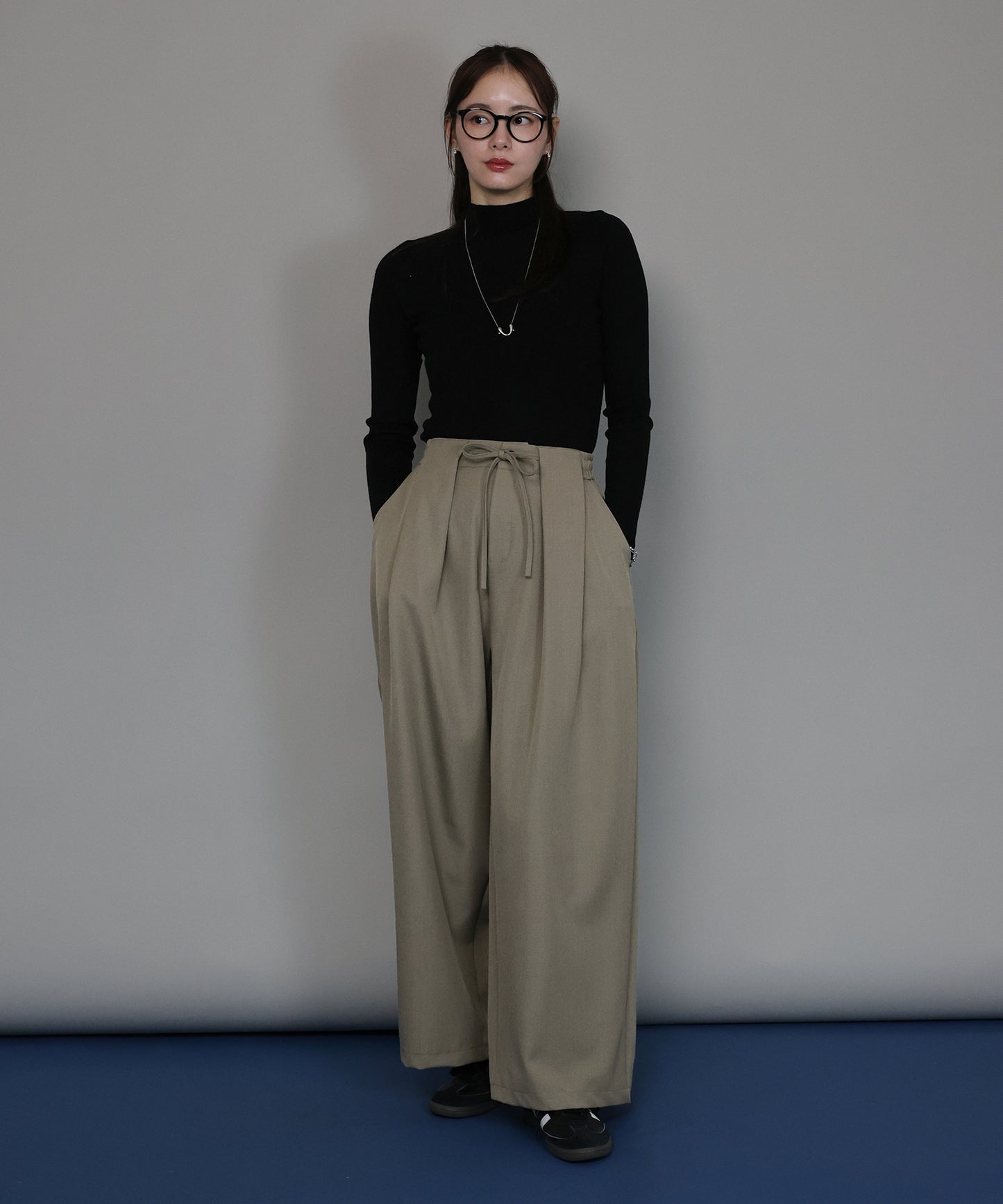 [J by blue]タックワイドパンツ