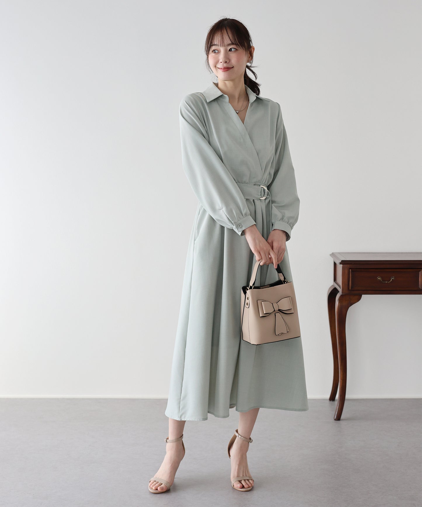 カシュクールシャツワンピース