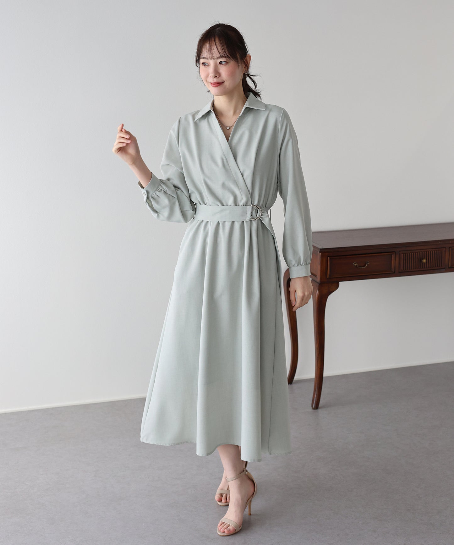 【早割5％OFF】カシュクールシャツワンピース