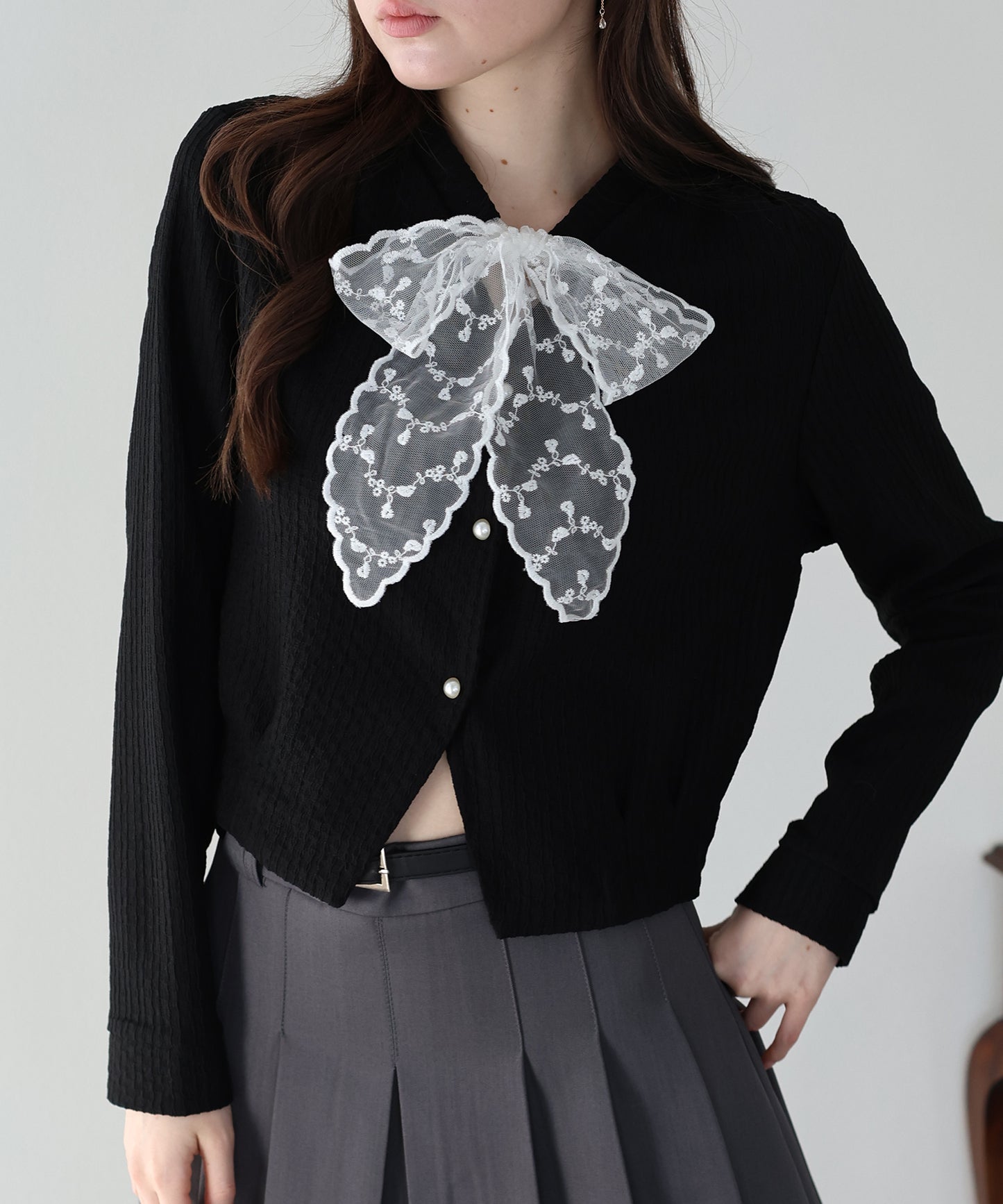 ネックレースリボンカーディガン【ネコポス】