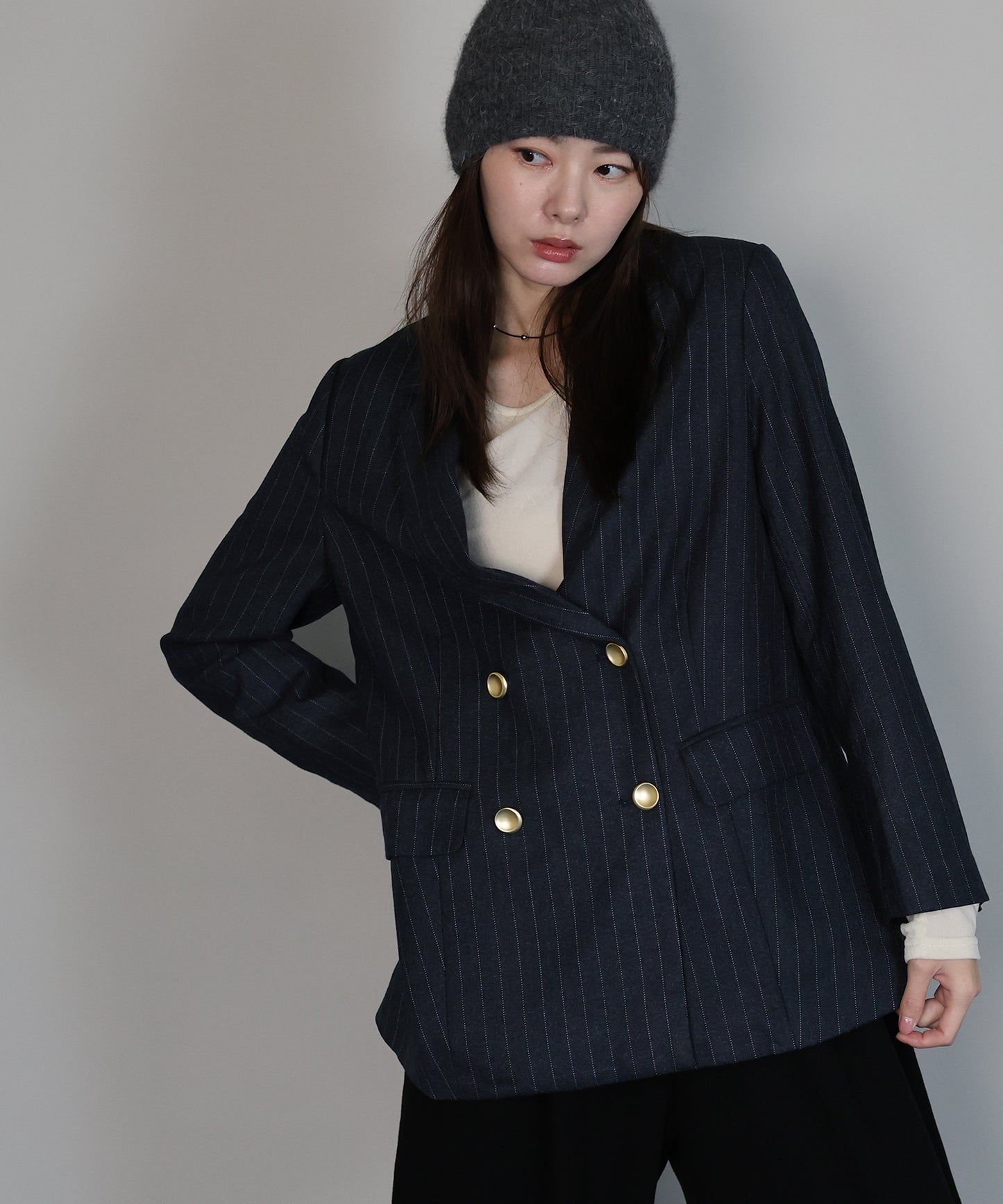 【TIME SALE】ピンストライプテーラードジャケット