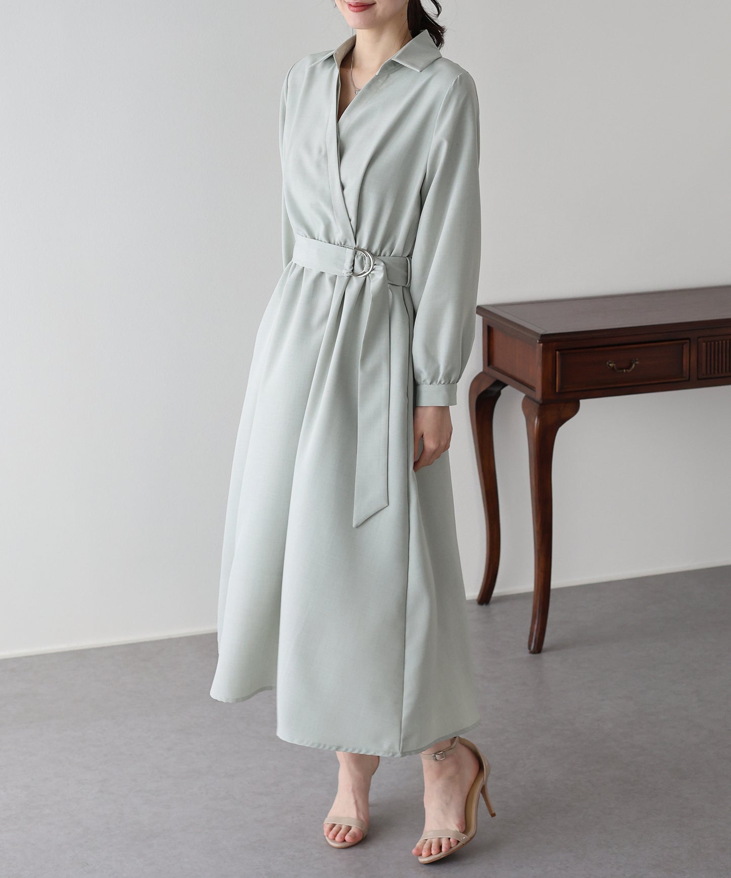 カシュクールシャツワンピース