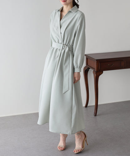 カシュクールシャツワンピース