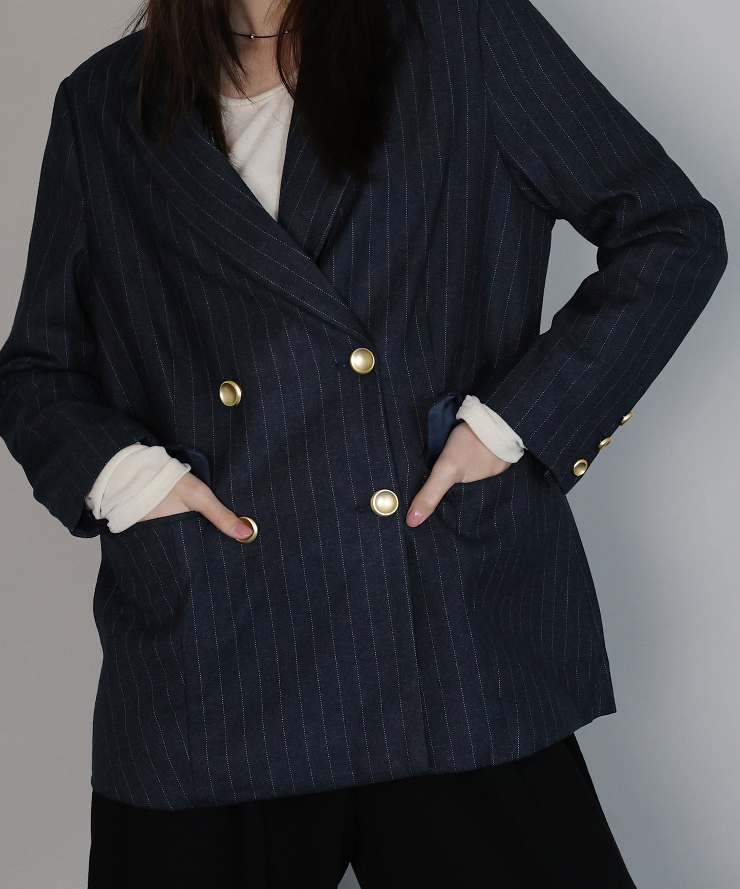 【TIME SALE】ピンストライプテーラードジャケット