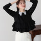 【早割5％OFF】レースカラーフリルヘムカットソー
