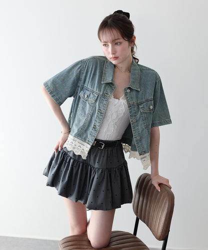 【早割5％OFF】ヘムレースデニムジャケット