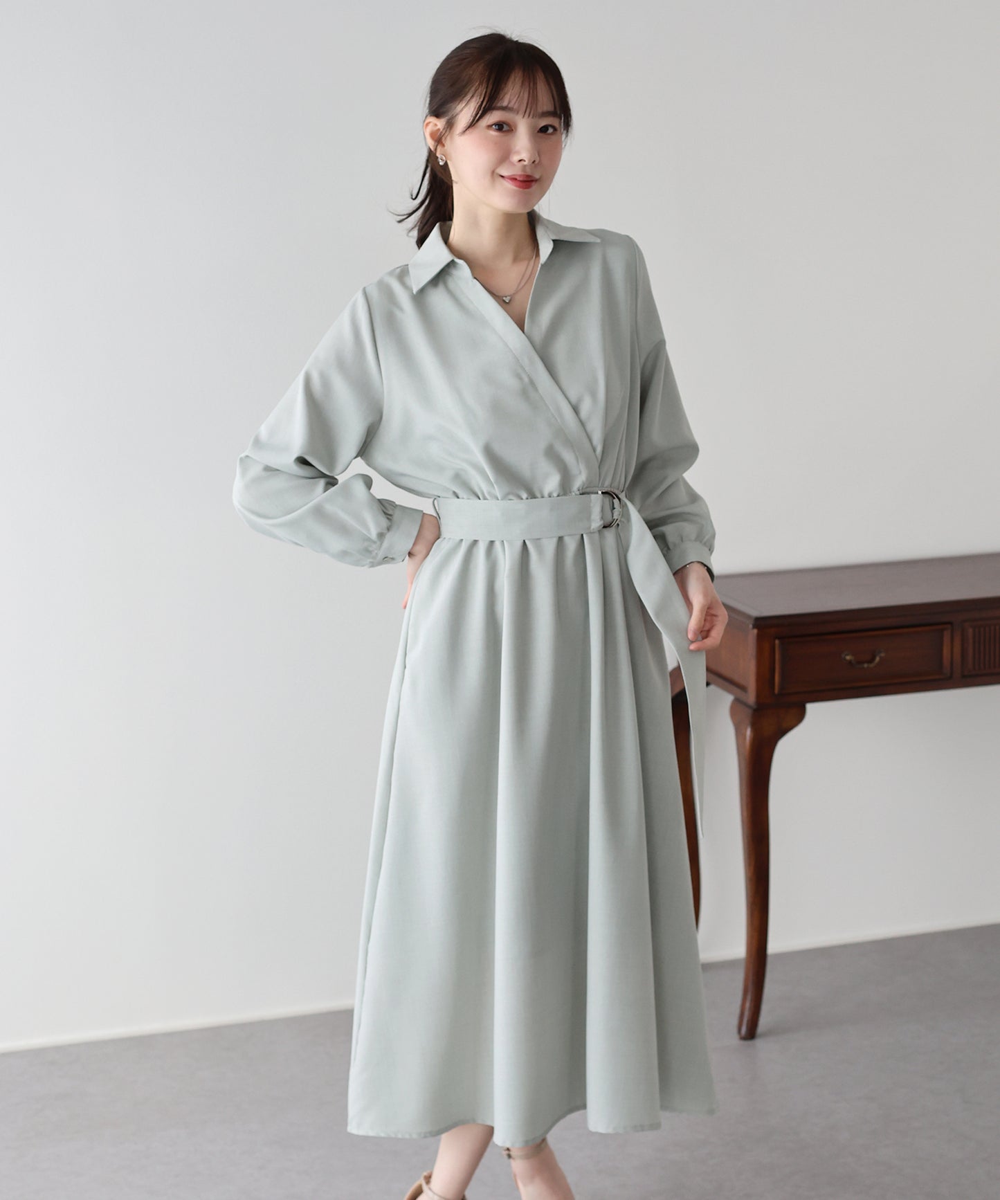 カシュクールシャツワンピース