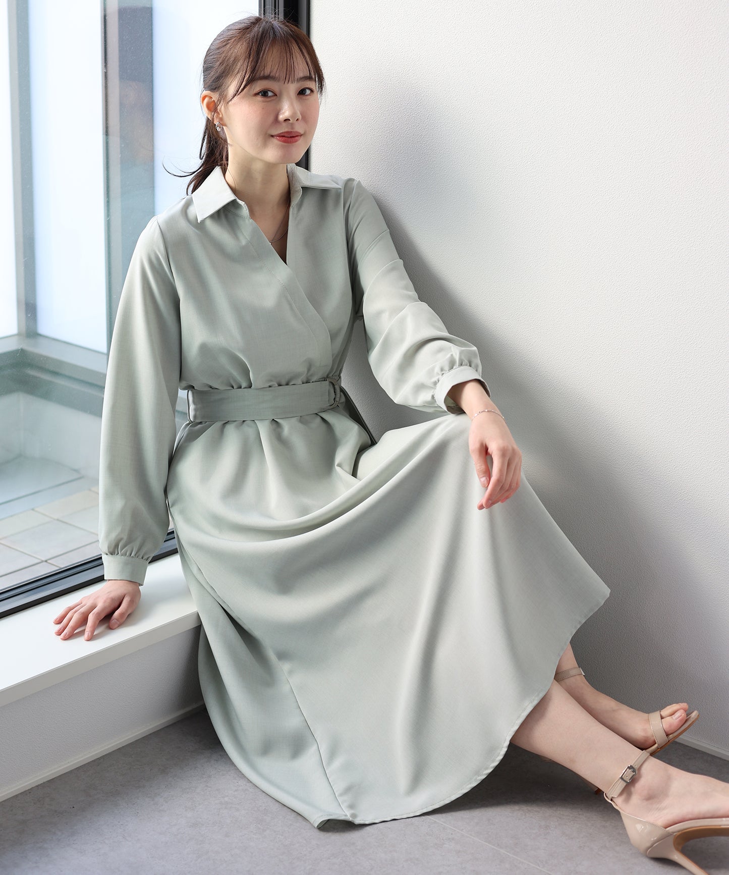 カシュクールシャツワンピース