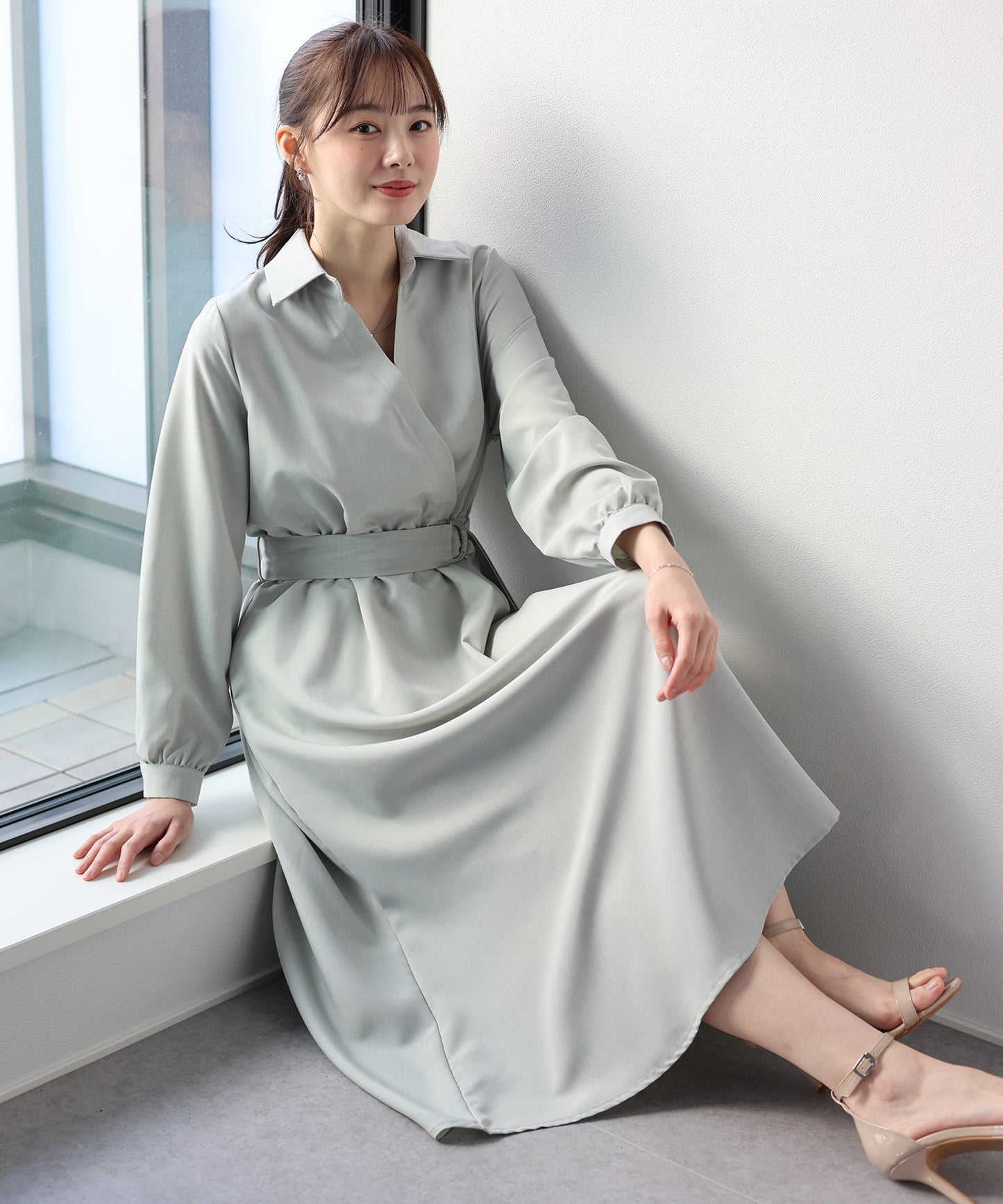 【早割5％OFF】カシュクールシャツワンピース