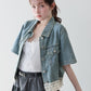 【早割5％OFF】ヘムレースデニムジャケット