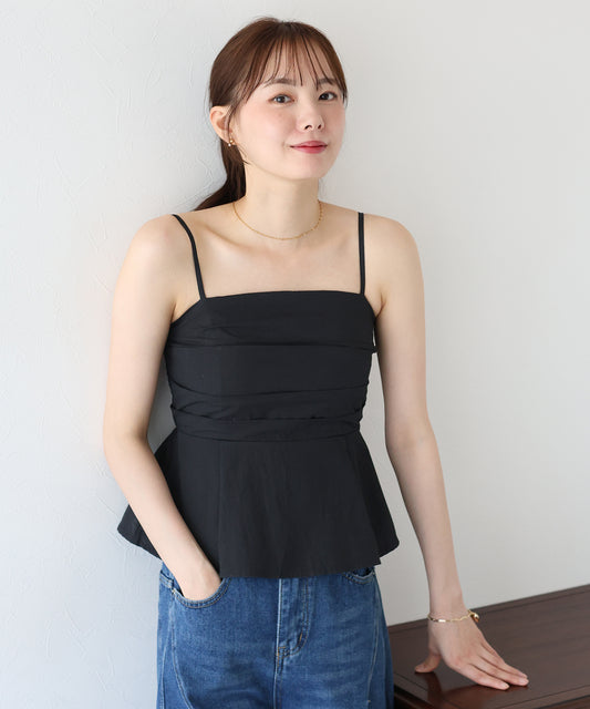 【SALE】タックペプラムビスチェ【ネコポス】