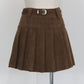 ベルトSETスウェードプリーツミニスカート