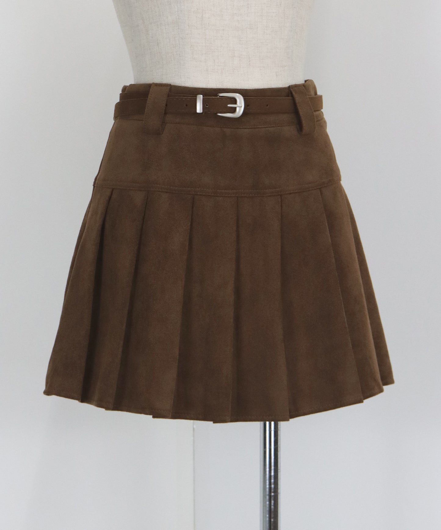 ベルトSETスウェードプリーツミニスカート