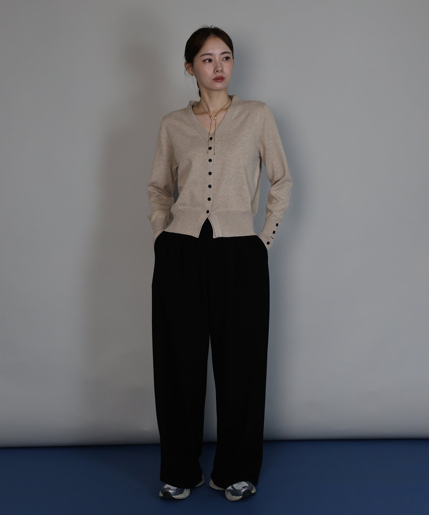 フェイクレイヤードニットカーディガン[ J by blue ]