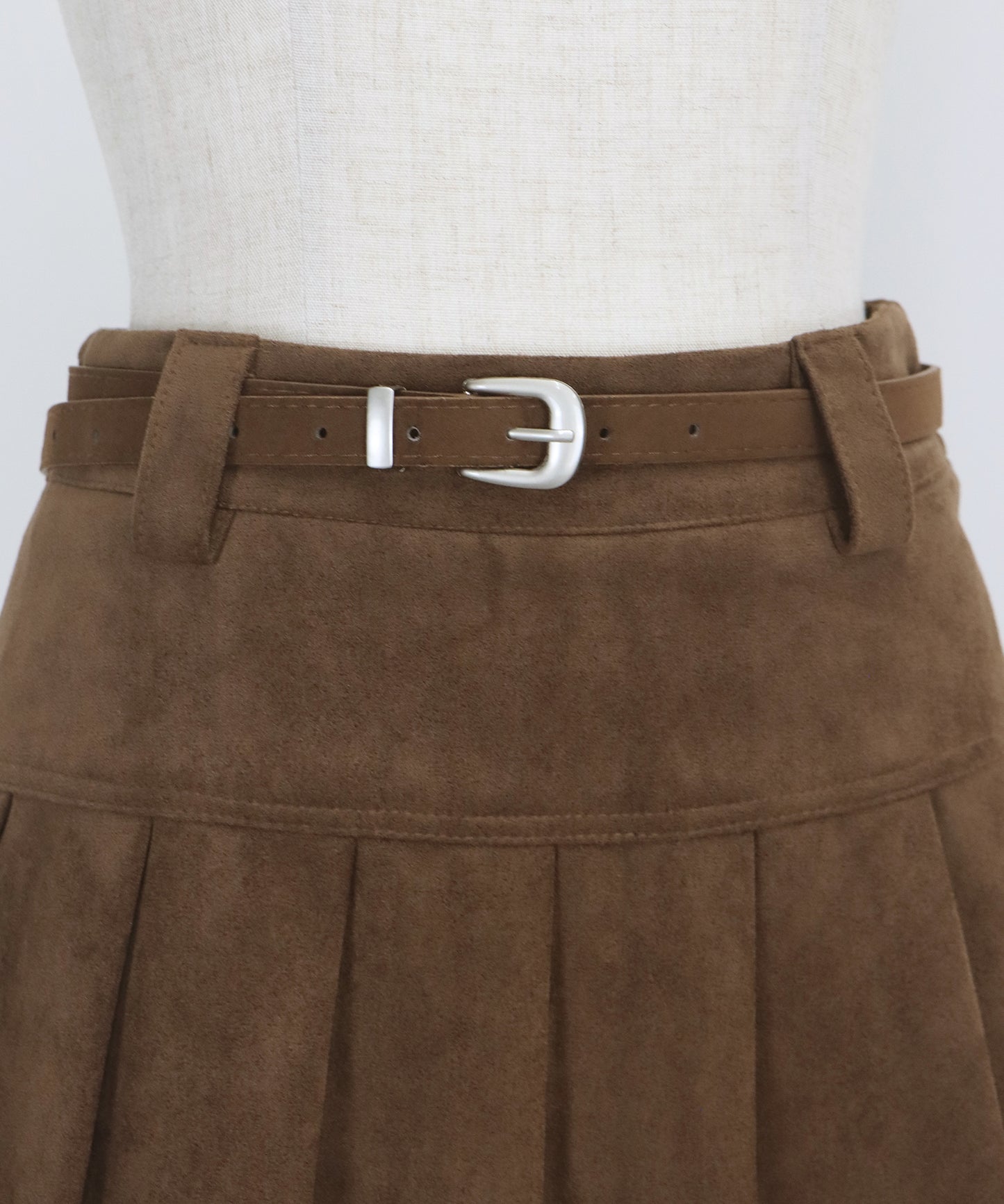 ベルトSETスウェードプリーツミニスカート