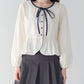 バイカラーリボンペプラムブラウス【ネコポス】
