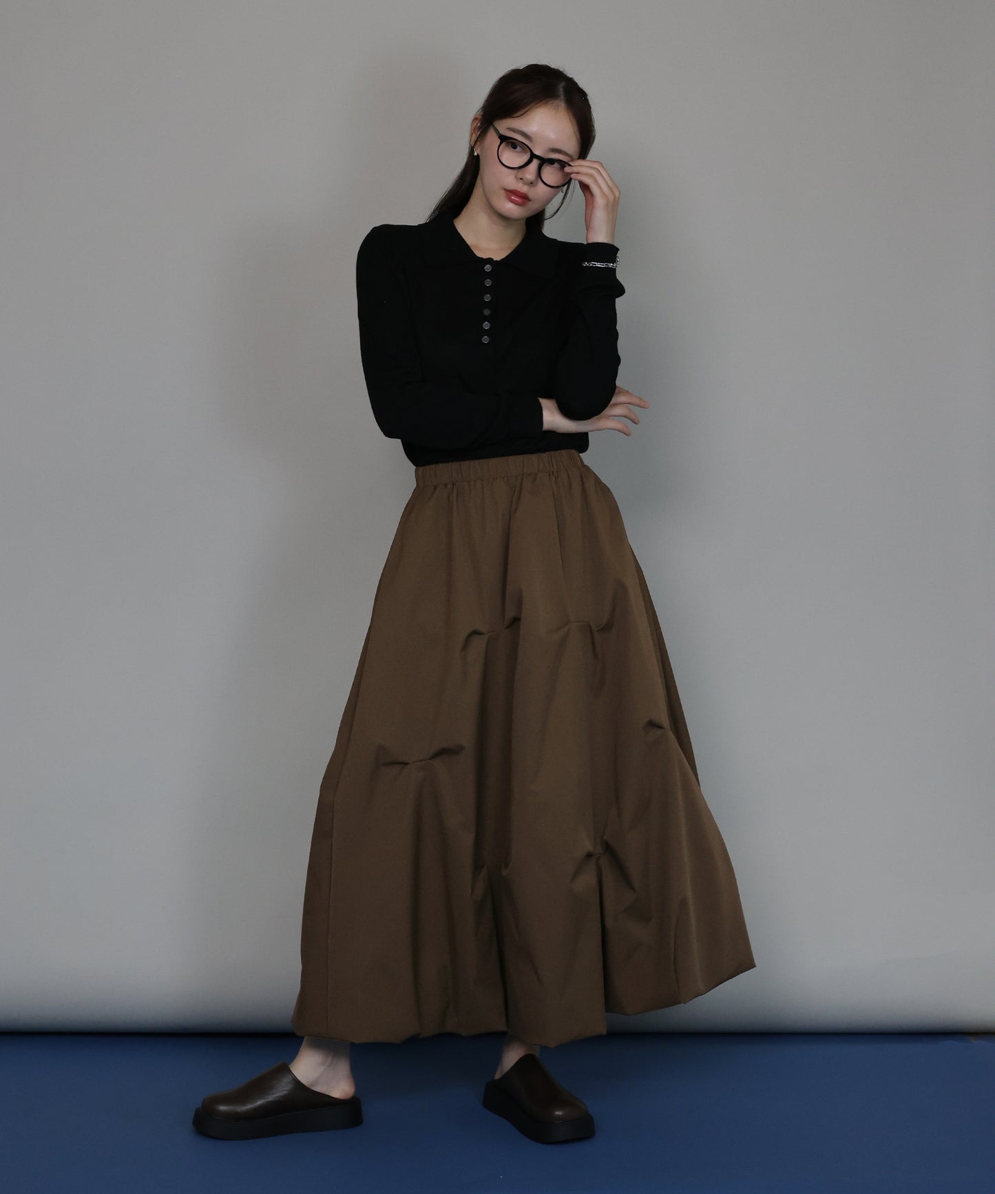 ランダムタックバルーンスカート[J by blue]