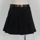 ベルトSETスウェードプリーツミニスカート