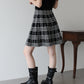 【TIME SALE】チェックニットミニマーメイドスカート