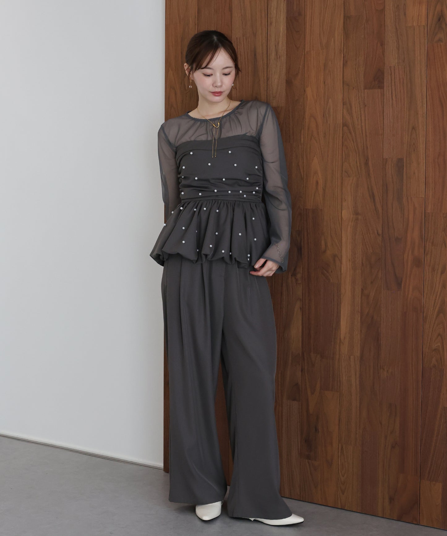 【早割5％OFF】パールバルーンビスチェパンツドレス