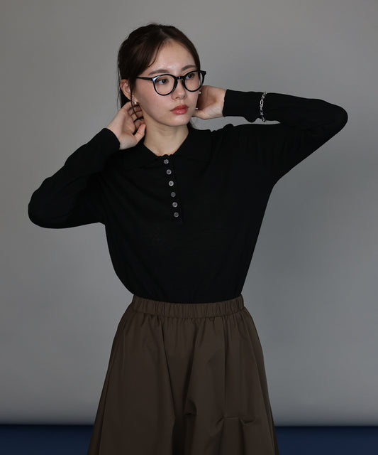 【早割5％OFF】[J by blue]ウール混ポロ襟ニット