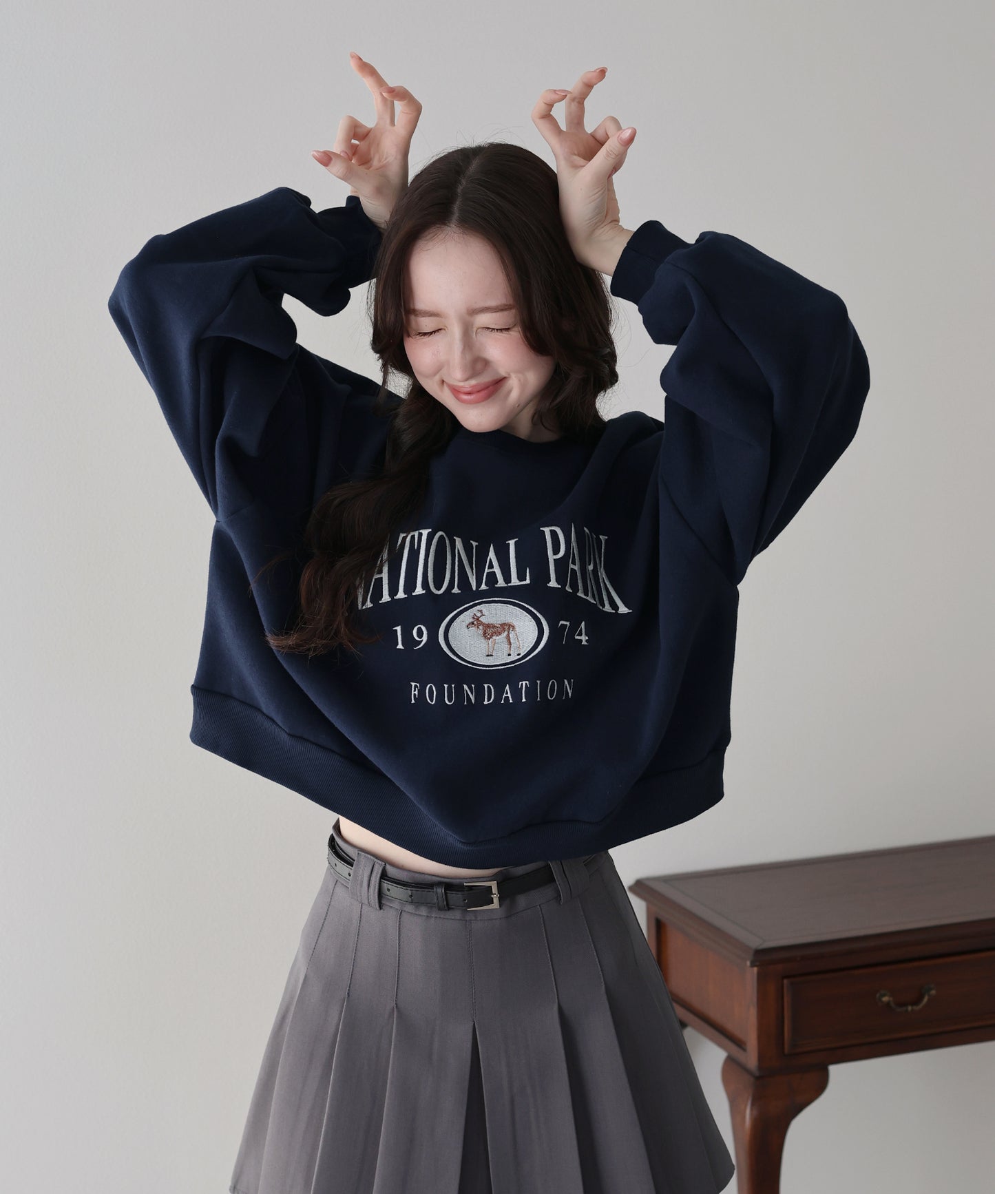 【早割5％OFF】裏起毛ディア刺繍スウェット