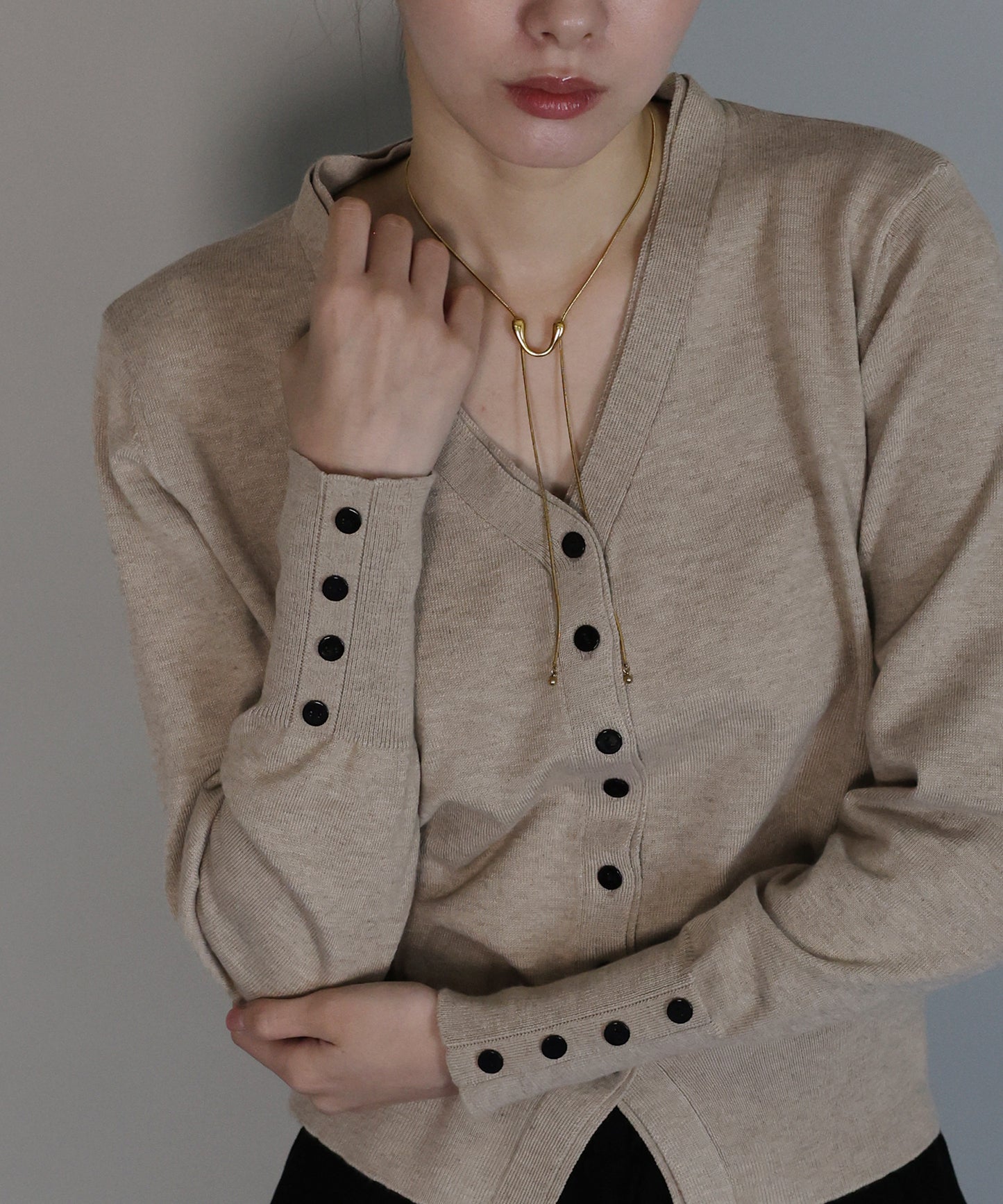 フェイクレイヤードニットカーディガン[ J by blue ]