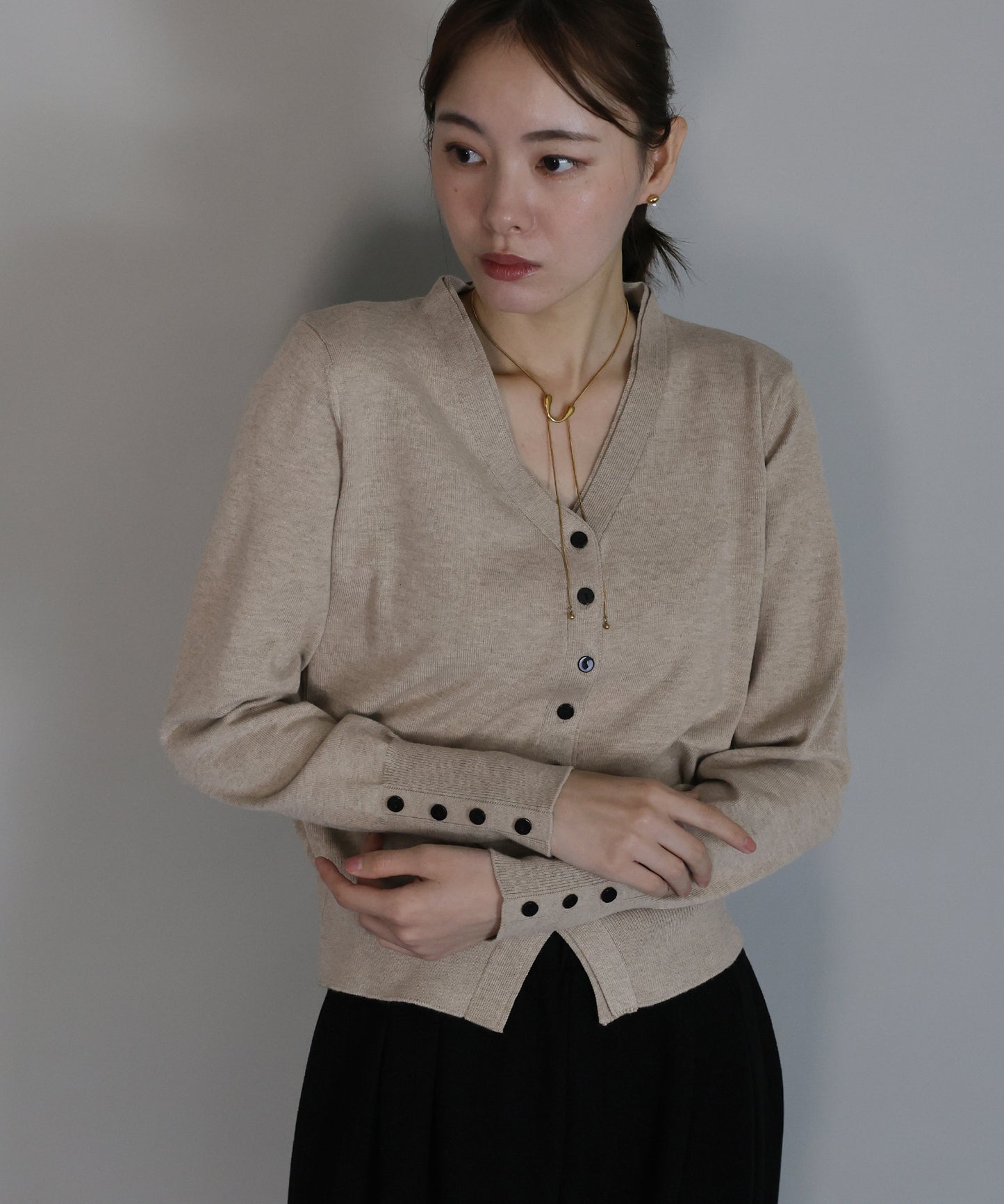 フェイクレイヤードニットカーディガン[ J by blue ]