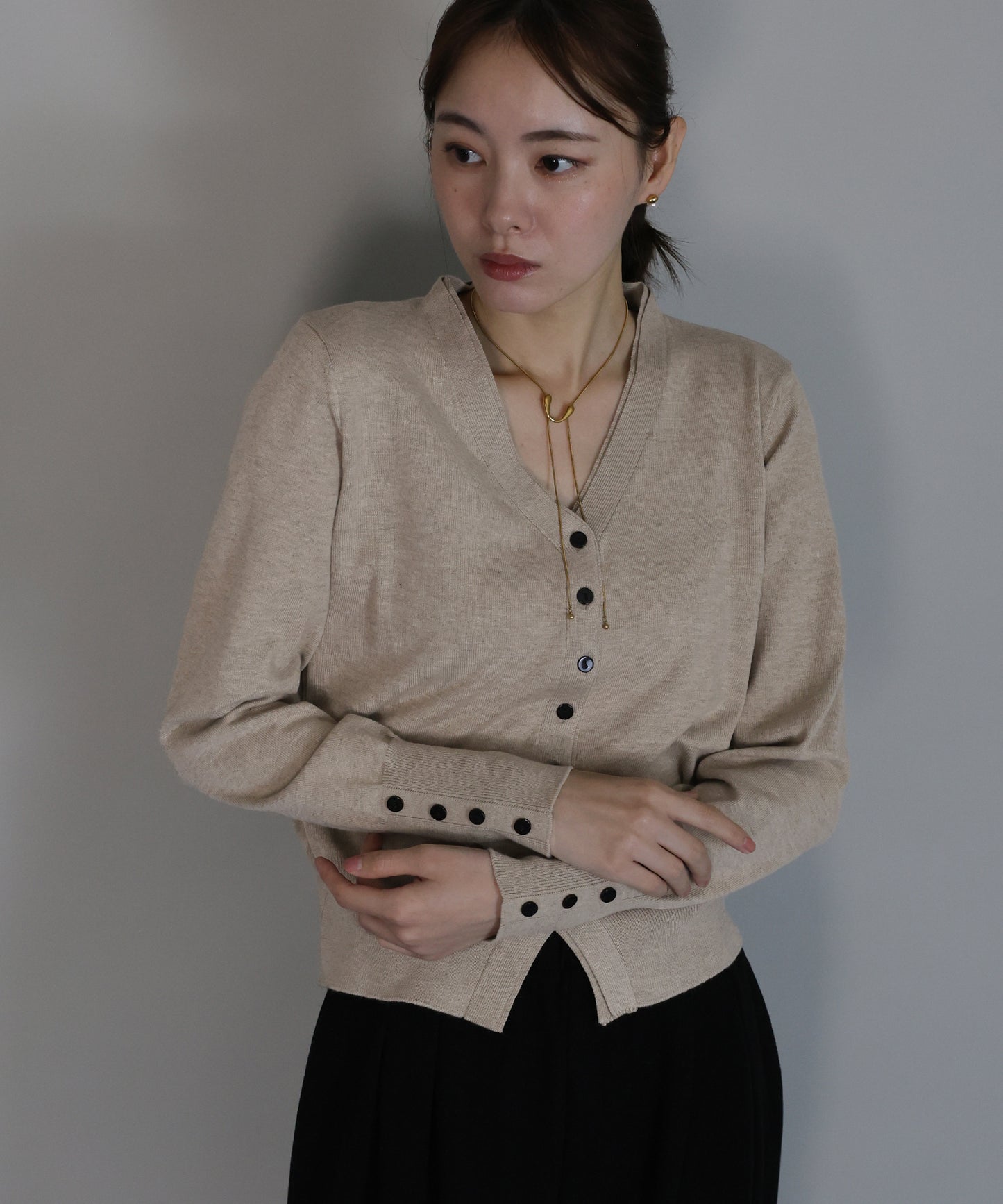 【早割5％OFF】フェイクレイヤードニットカーディガン[ J by blue ]